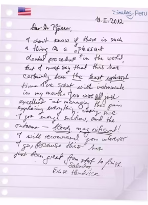 testimonials_12 Smiles Peru Dental Dentist Testimonials Review