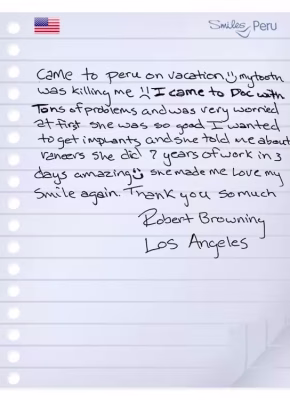 testimonials_29 Smiles Peru Dental Dentist Testimonials Review